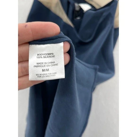 Cami NYC The High Top Cami Tank Top Size M Navy Blue Silk Cross Back Sheer Panel - Picture 7 of 8